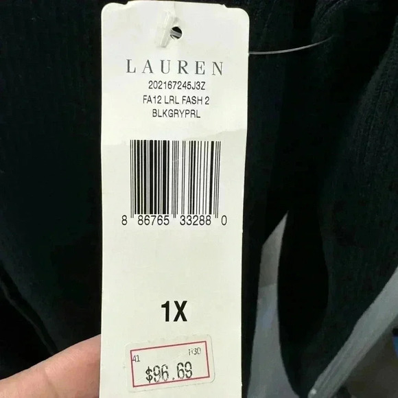 Lauren Ralph Lauren Colorblock Striped Cardigan Size 1X - Picture 4 of 4